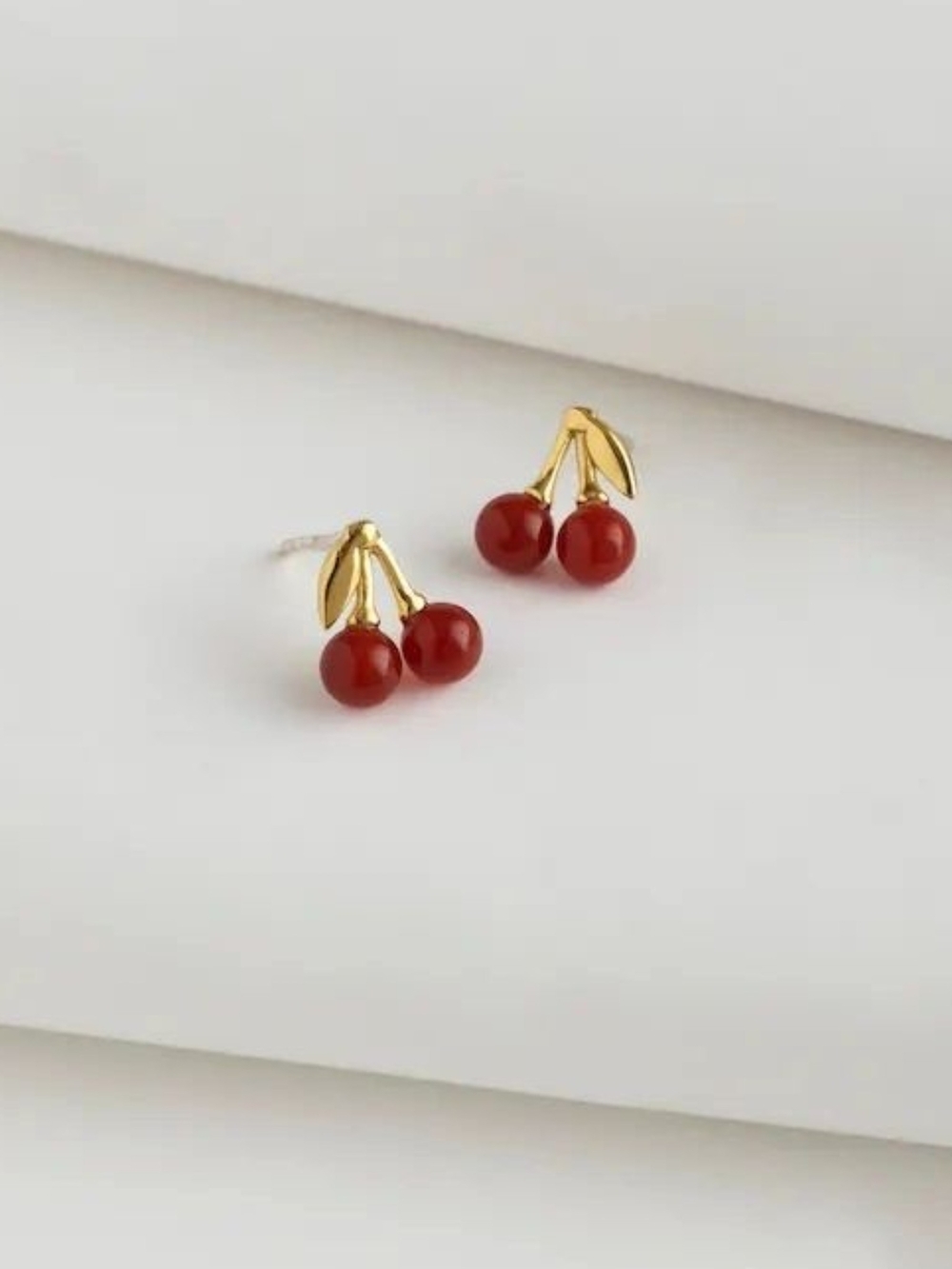 New! Madewell Demi-Fine Semiprecious Cherry Stud Earrings